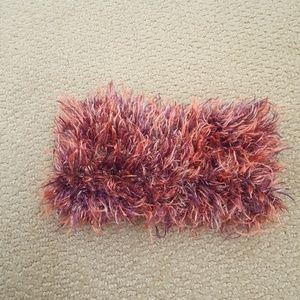 Orange with green and purple accent fuzzy headband